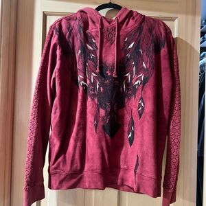 Affliction Red Fleece Hoodie